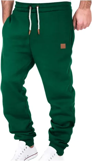 Cargo Sweatpants for Men Drawstring Loose Fit Fleece Joggers Elastic Waist Sports Athletic Trousers with Pockets