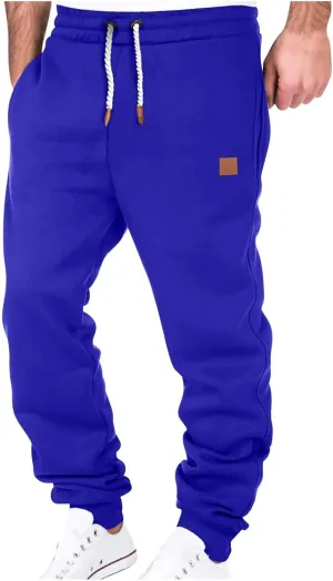 Cargo Sweatpants for Men Drawstring Loose Fit Fleece Joggers Elastic Waist Sports Athletic Trousers with Pockets