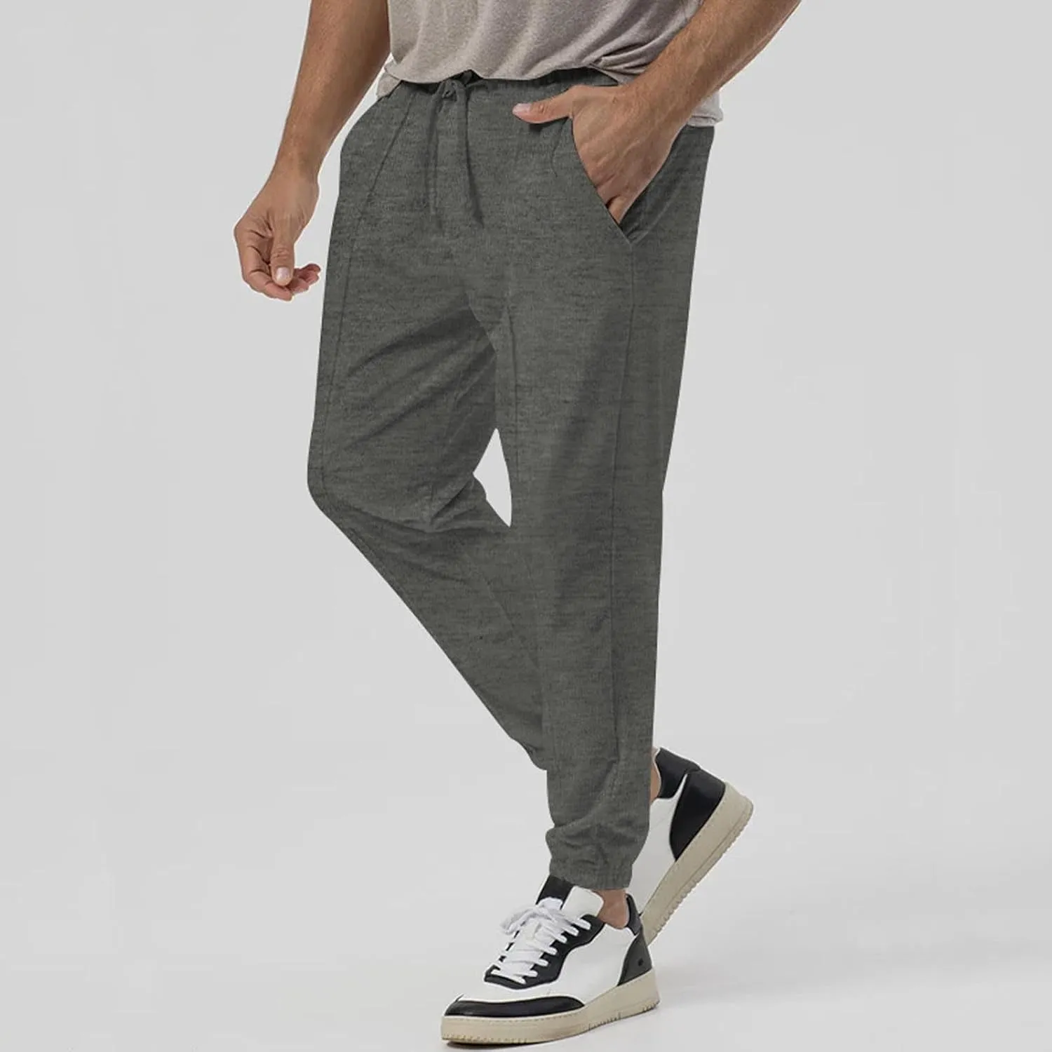 Cargo Sweatpants for Men Loose Fit Casual Pants Active Athletic Workout Baggy Jogger Drawstring Pants with Pockets