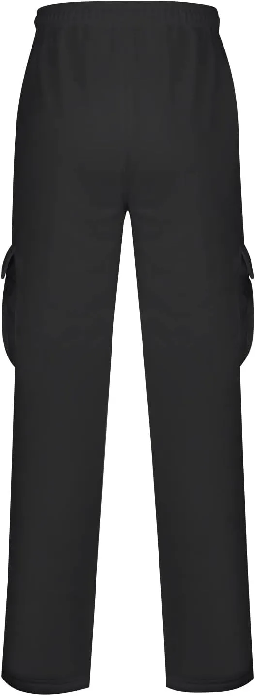 Cargo Sweatpants for Men Open Bottom Lightweight Hiking Pants Workout Casual Baggy Drawstring Joggers with Pockets