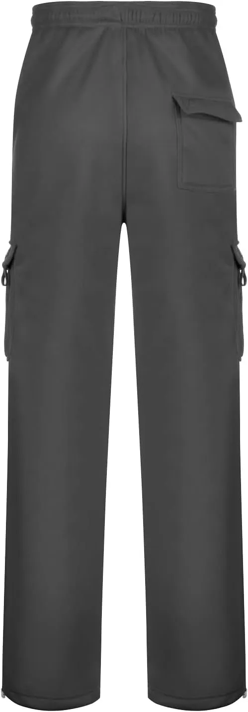 Cargo Sweatpants for Men Relaxed Fit Casual Solid Joggers Stretch Baggy Lightweight Classic Overalls with Pockets