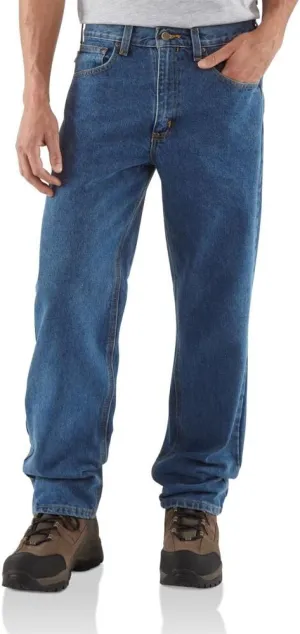 Carhartt Men's Relaxed Fit Jean Straight Leg,Dark Stone ,30 x 34