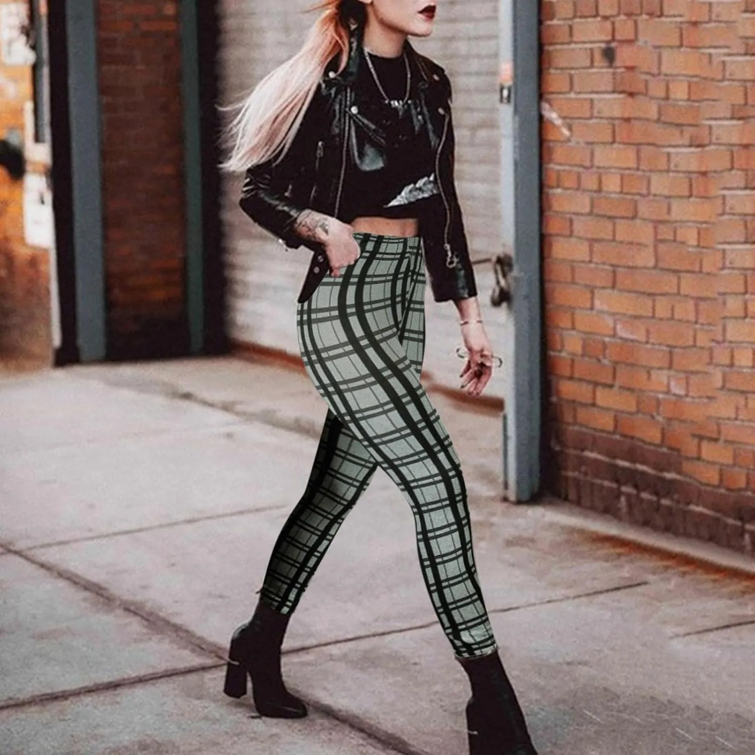 Casual Leggings for Women High Waist Printed Tummy Control Butt Lifting Pants Funny Elastic Waist Slimming Compression