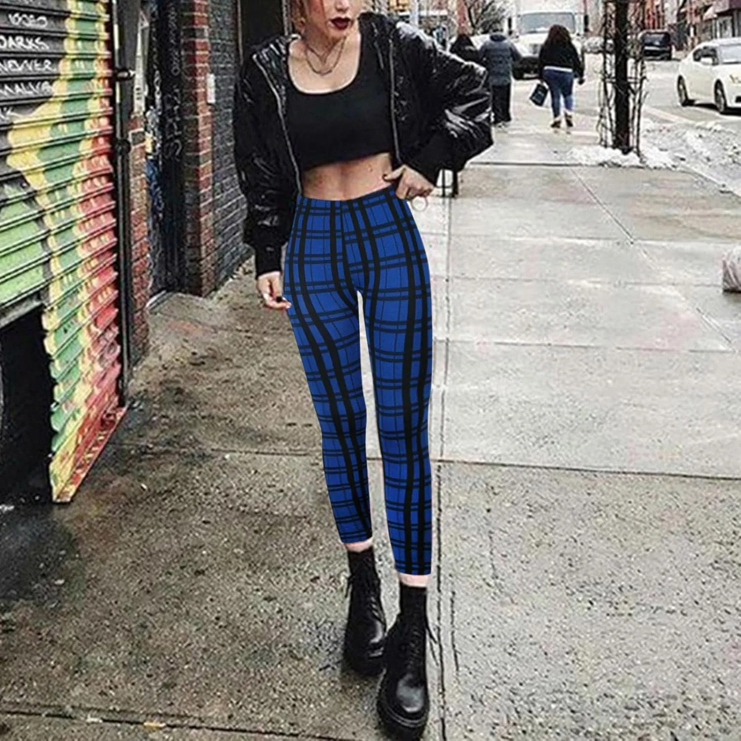 Casual Leggings for Women High Waist Printed Tummy Control Butt Lifting Pants Funny Elastic Waist Slimming Compression
