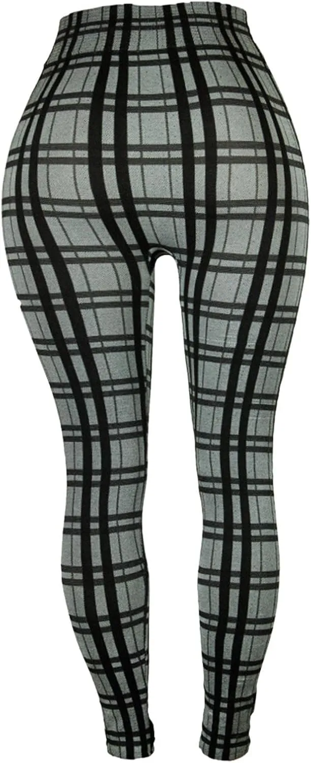 Casual Leggings for Women High Waist Printed Tummy Control Butt Lifting Pants Funny Elastic Waist Slimming Compression