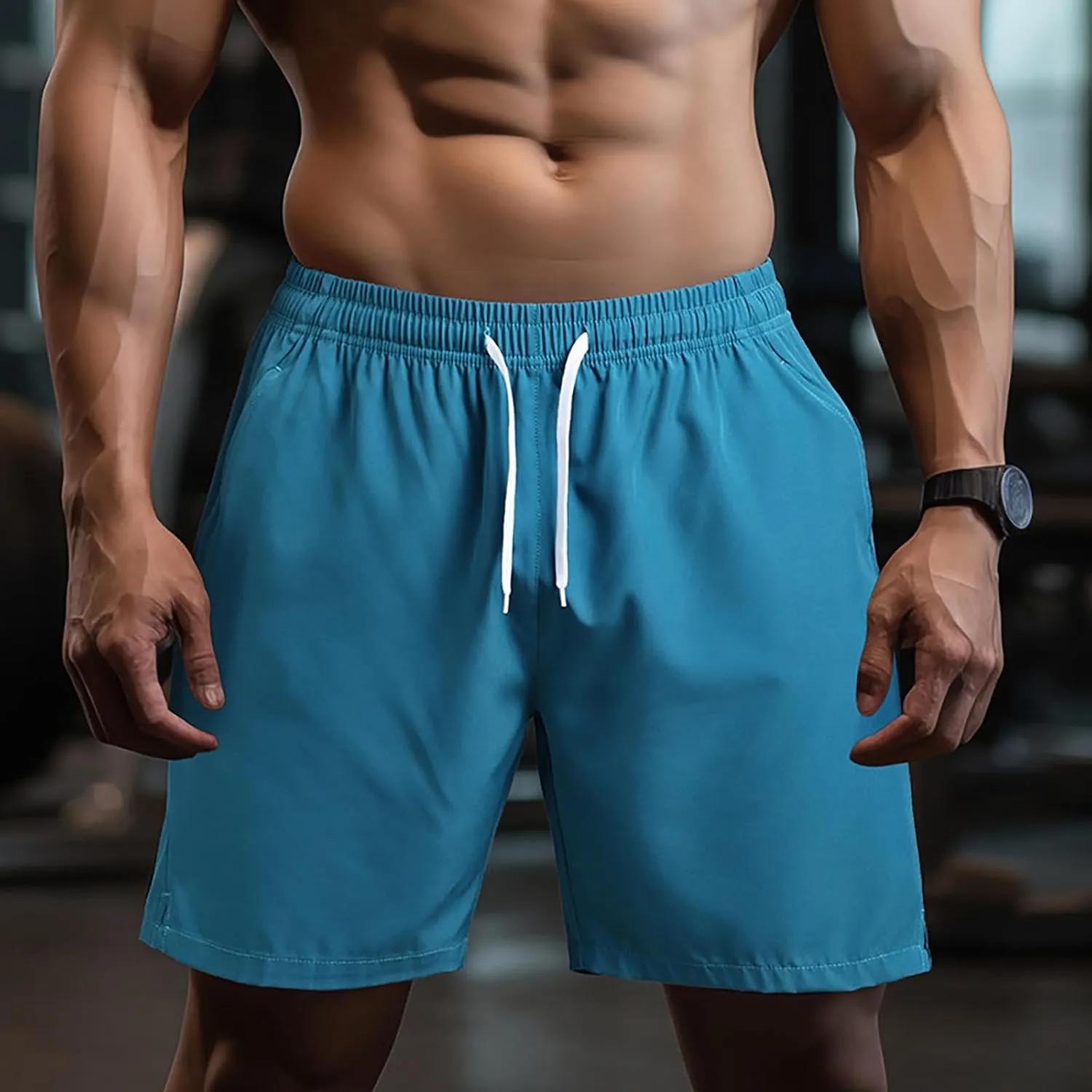 CRNTCEM Men's Quick Dry Athletic Running Shorts Lightweight Workout Bodybuilding Gym Training Elastic Wasit Sport Golf Short