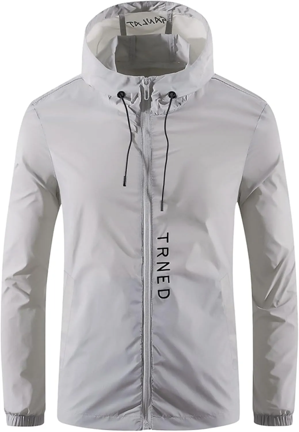 evzosrz Mens Sun Protection Jacket Lightweight Thin Breathable Zip Waterproof Windbreaker Hoodie Quick Dry for Hiking Fishing