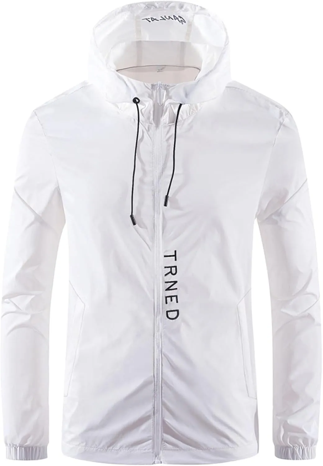 evzosrz Mens Sun Protection Jacket Lightweight Thin Breathable Zip Waterproof Windbreaker Hoodie Quick Dry for Hiking Fishing