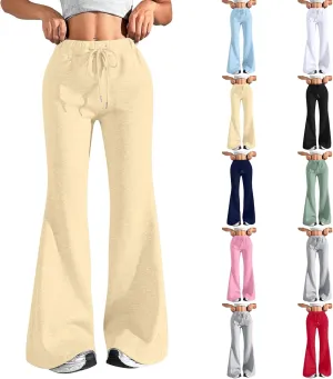 Flare Sweatpants Women Baggy Lightweight High Waisted Wide Leg Pants Casual Comfy Lounge Pants with Pockets
