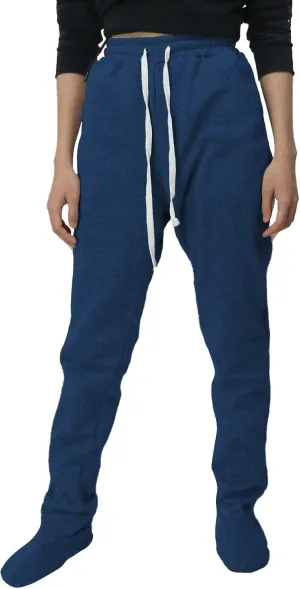Fleece Footed Pajamas for Women Winter Soft Warm Elastic Waist Casual Sweatpants Loose Loungewear Trousers with Feet
