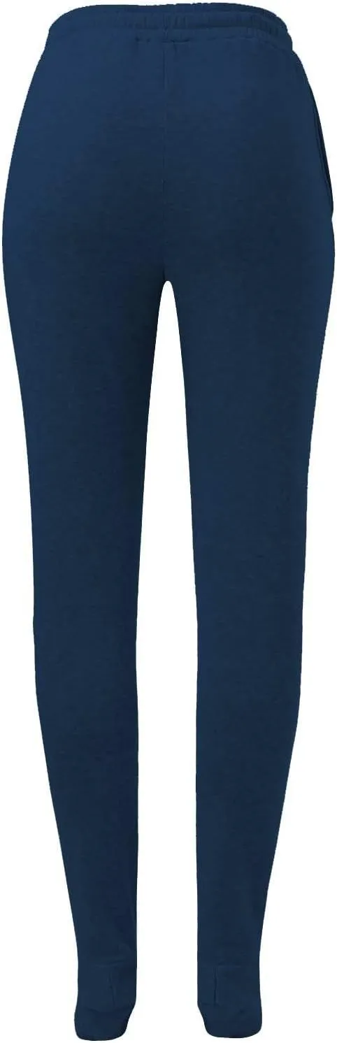 Fleece Footed Pajamas for Women Winter Soft Warm Elastic Waist Casual Sweatpants Loose Loungewear Trousers with Feet