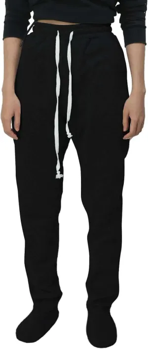 Fleece Lined Pajamas Pants for Women Soft Thermal Elastic Waist Joggers Sweatpant Baggy Loungewear Trousers with Feet