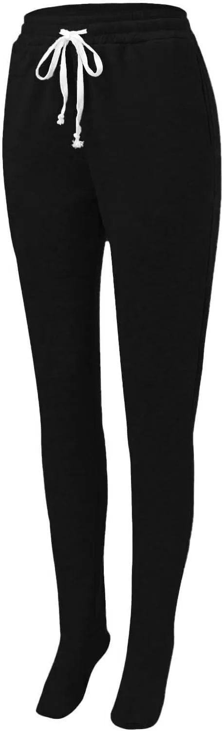 Fleece Lined Pajamas Pants for Women Soft Thermal Elastic Waist Joggers Sweatpant Baggy Loungewear Trousers with Feet