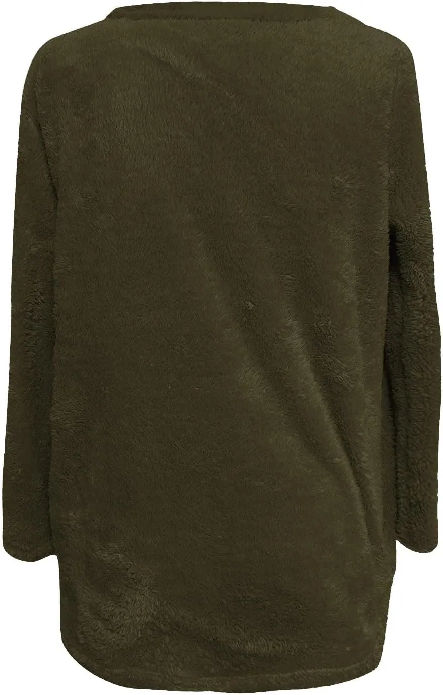 Fleece Pullover Women Fuzzy Sweaters for Women Crew Neck Sweatshirts Winter Warm Loungewear Tops with Pockets