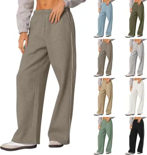 Fleece Sweatpants for Women Baggy Casual Wide Leg Lightweight Joggers Comfy Low Rise Lounge Pants with Pockets
