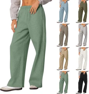 Fleece Sweatpants for Women Baggy Casual Wide Leg Lightweight Joggers Comfy Low Rise Lounge Pants with Pockets