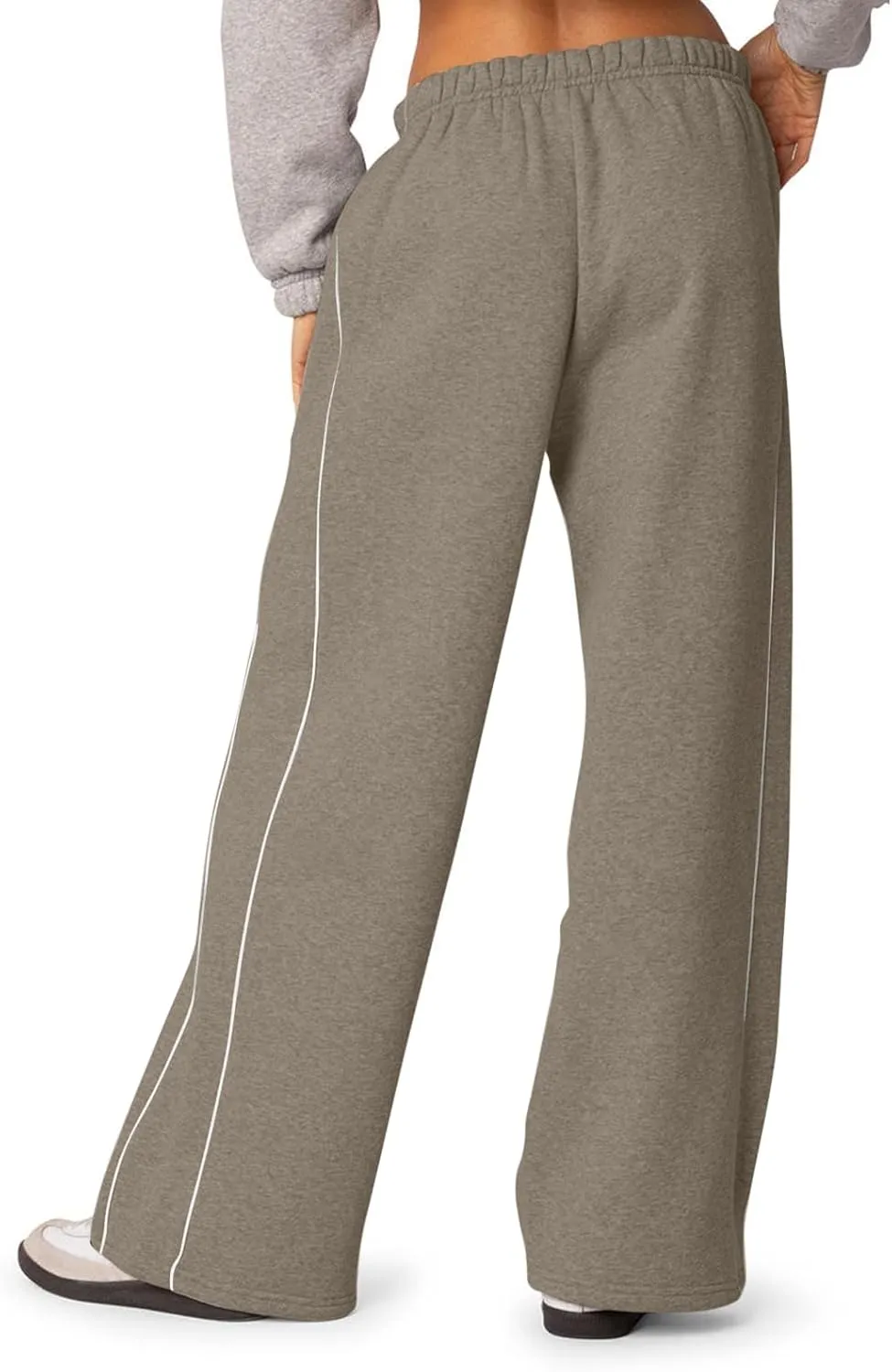 Fleece Sweatpants for Women Baggy Casual Wide Leg Lightweight Joggers Comfy Low Rise Lounge Pants with Pockets