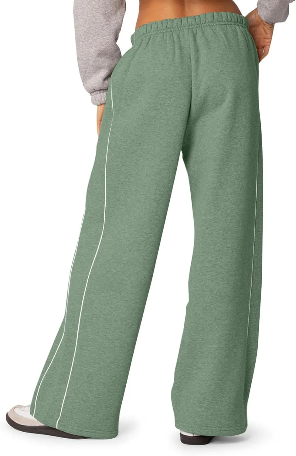 Fleece Sweatpants for Women Baggy Casual Wide Leg Lightweight Joggers Comfy Low Rise Lounge Pants with Pockets