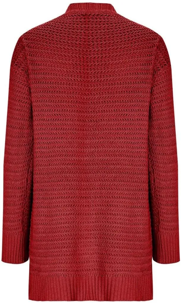 FMCHICO Women's 2024 Fall Long Batwing Sleeve Open Front Chunky Knit Cardigan Sweater