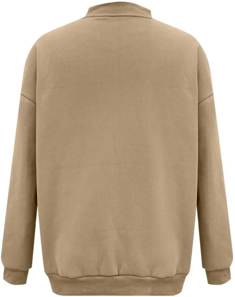 FMCHICO Women's Oversized Full Zip Up Sweatshirts Jacket 2024 Fall Fleece Long Sleeve Hoodies Outfit