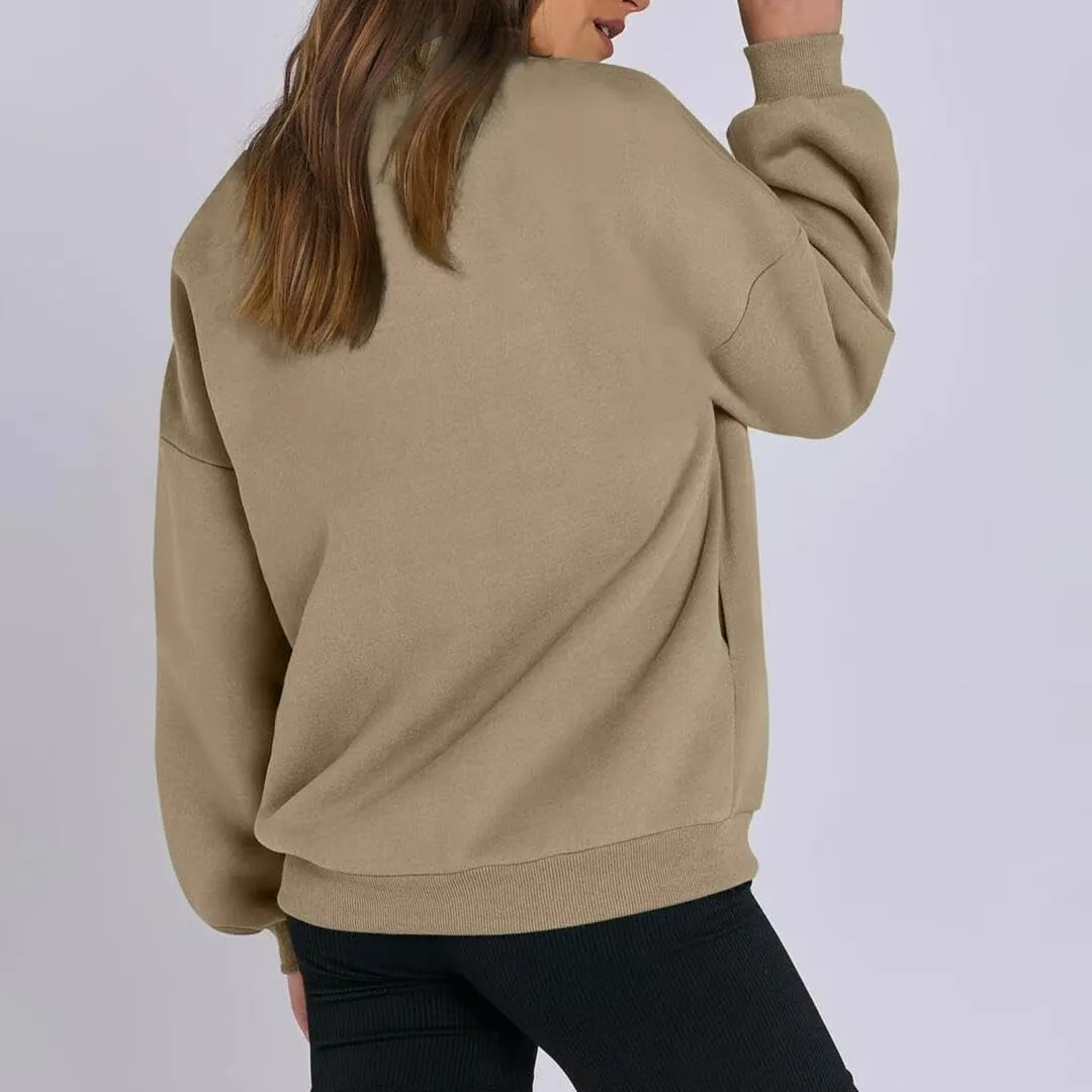 FMCHICO Women's Oversized Full Zip Up Sweatshirts Jacket 2024 Fall Fleece Long Sleeve Hoodies Outfit