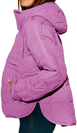 FMCHICO Women's Pullover Puffer Jacket Packable Hooded Oversize Winter Coat Tops