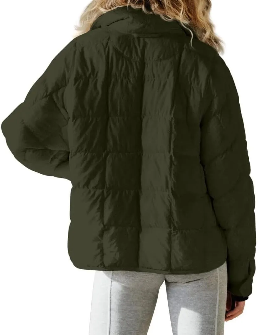 FMCHICO Womens Quilted Puffer Jacket Zip Up Lightweight Padded Coat Outwear