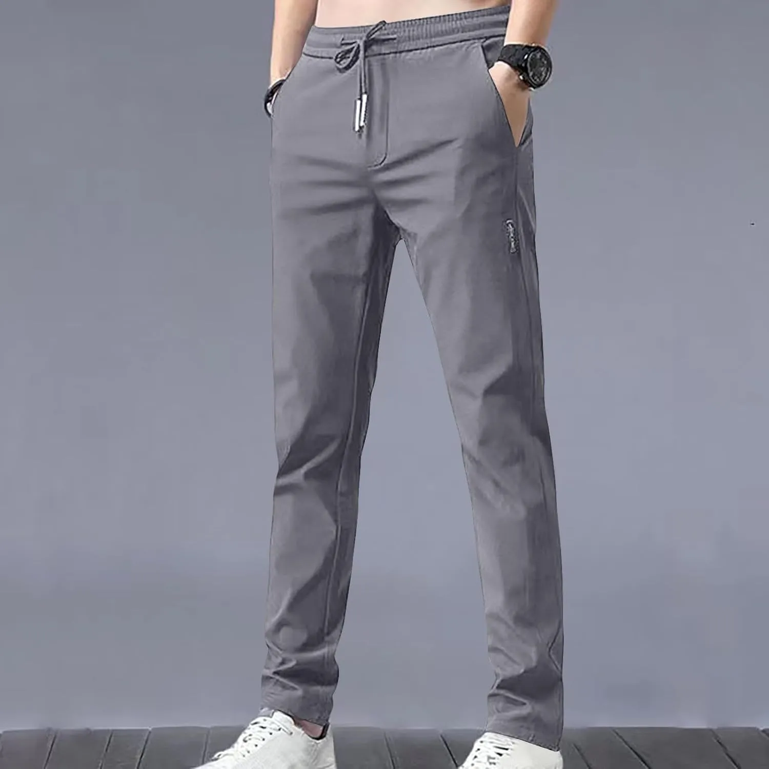 generic Golf Pants Men Straight Fit Trousers Fashion Running Tapered Jogger Pants Summer Cool Ice Silk Men Clothes Breathable