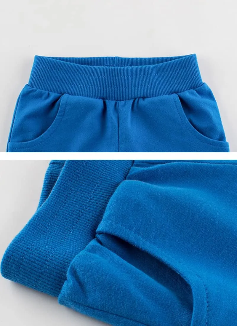 GFQLONG Toddler Boys 3 Pack Cotton Sport Jogger Shorts,Kids Summer Solid Active Short Pants