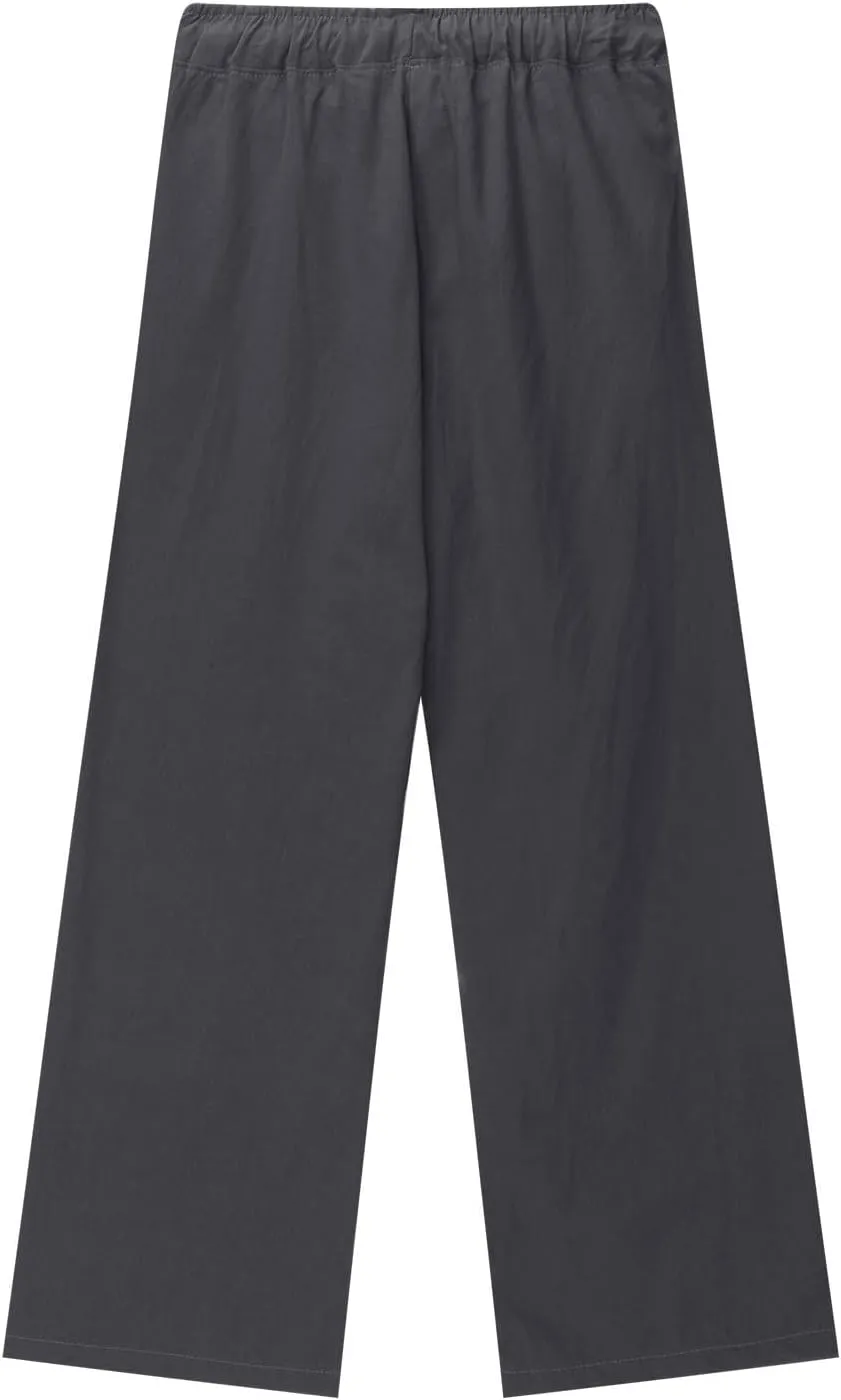 Girls Linen Pants High Waisted Loose Fit Girls Pants Size 10-12 Casual Summer Wide Leg Drawstring Trousers with Pockets