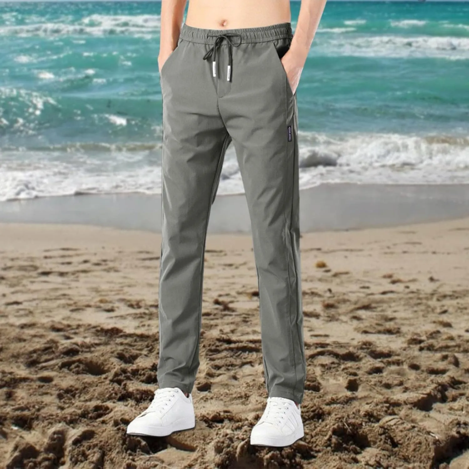 Glidepants for Men, Unisex Quick Dry Pull-On Stretch Pants, Glide Pants Mens, Solid Color Slim Fit Lightweight Pants