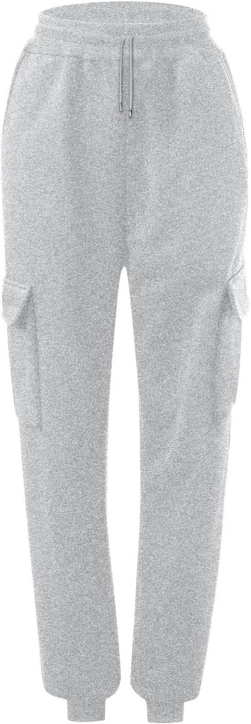 GOKKILRW Womens Cargo Sweatpants 2024 Fall Outfits Straight Leg Baggy Athletic Joggers Solid Drawstring Cinch Lounge Trousers