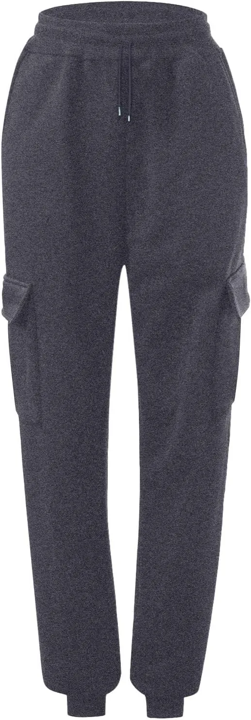GOKKILRW Womens Cargo Sweatpants 2024 Fall Outfits Straight Leg Baggy Athletic Joggers Solid Drawstring Cinch Lounge Trousers