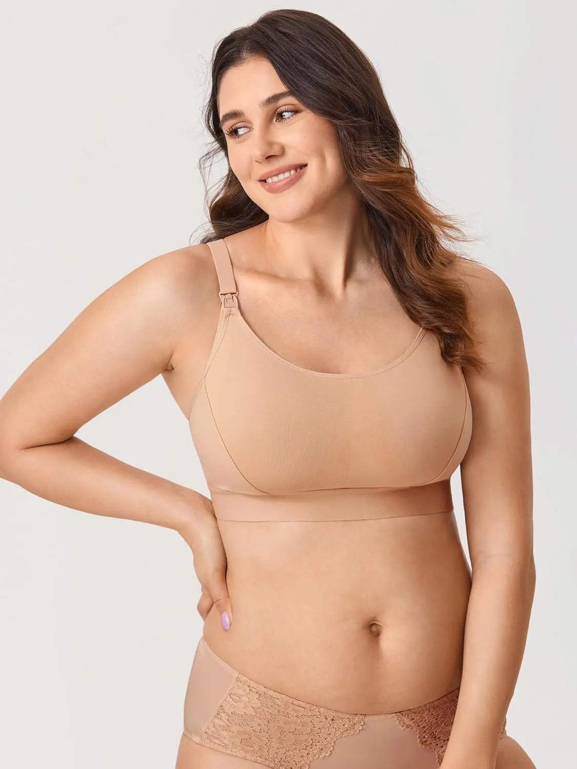 Gratlin Women's Plus Size Nursing Bra Sports Maternity Support Cotton Breastfeeding Bras