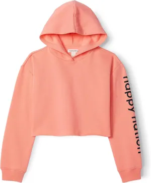 Happy Nation Girls Fleece Crop Hoodie Sweatshirt