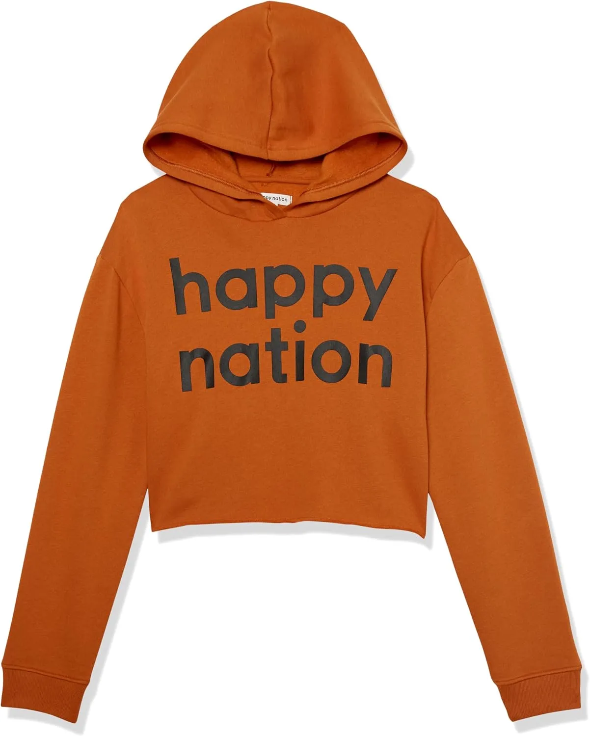 Happy Nation Girls Fleece Crop Hoodie Sweatshirt