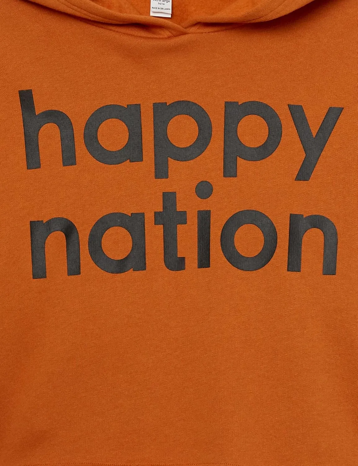 Happy Nation Girls Fleece Crop Hoodie Sweatshirt