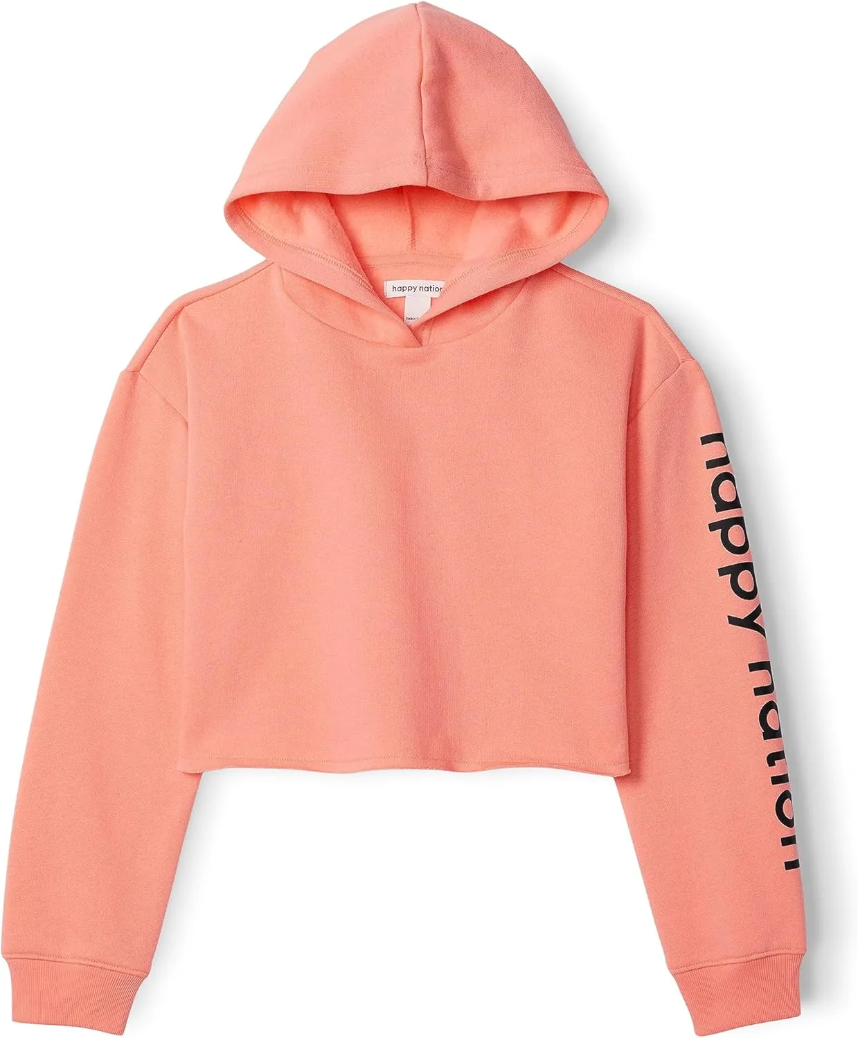 Happy Nation Girls Fleece Crop Hoodie Sweatshirt