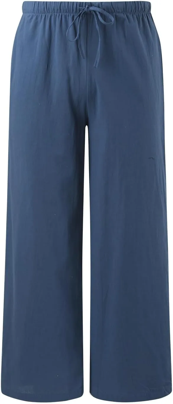 JiXiang Women High Waisted Wide Leg Pants Fashion Drawstring Elastic Trousers Comfy Straight Leg Long Pants with Pockets