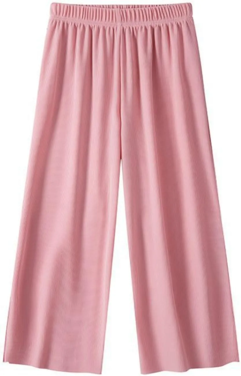 Kids Girl Trendy Wide Leg Baggy Pants Straight Leg Loose Trousers Toddler Elastic Waist Breathable Cotton Sweatpants