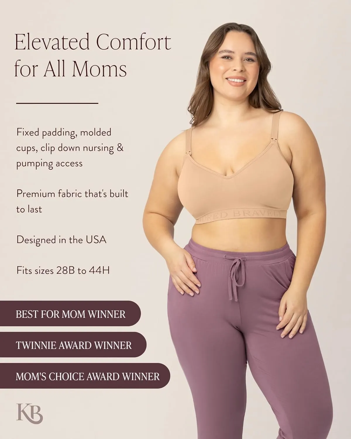 Kindred Bravely Sublime Contour Hands Free Pumping & Maternity Bra for Nursing and Breastfeeding