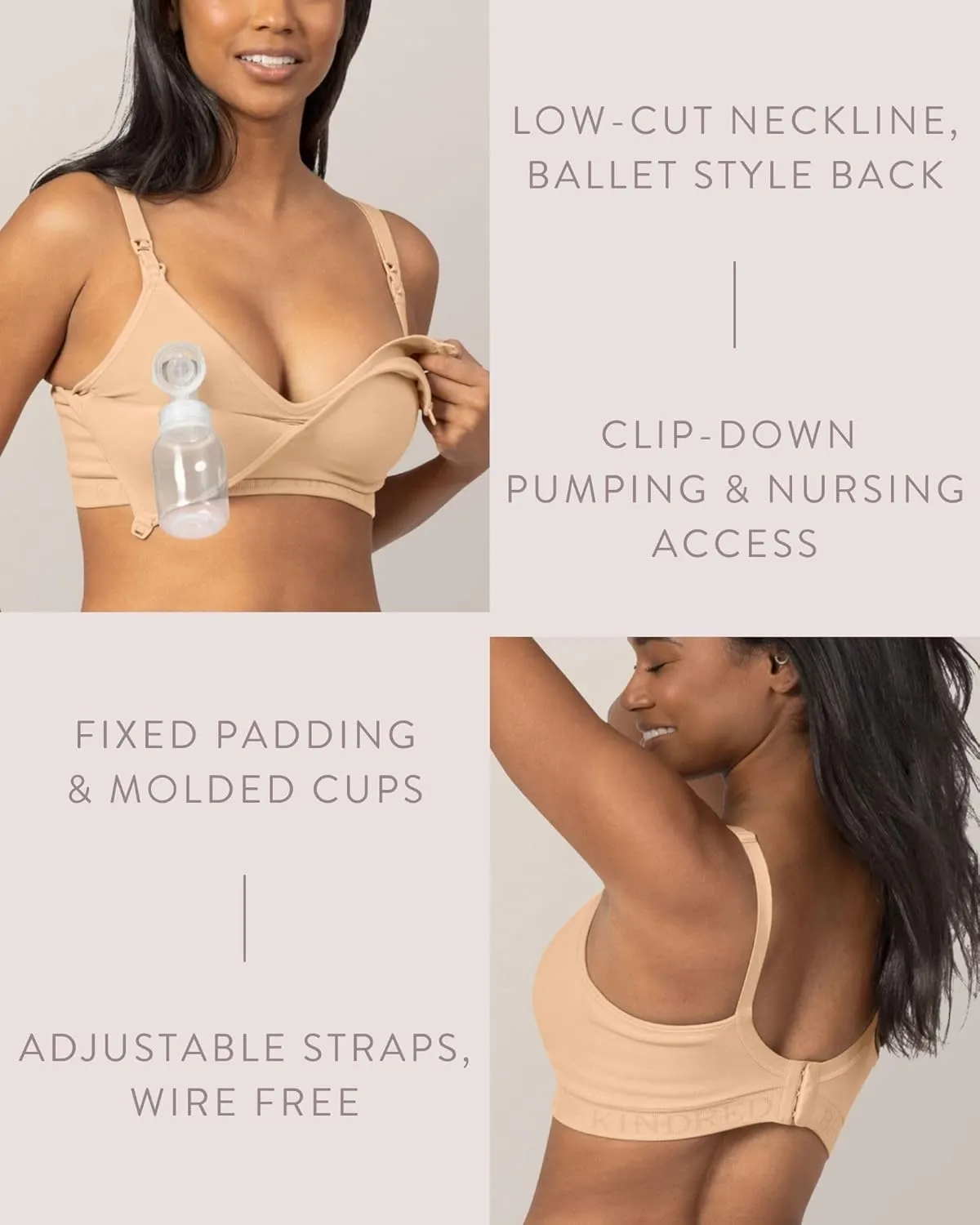 Kindred Bravely Sublime Contour Hands Free Pumping & Maternity Bra for Nursing and Breastfeeding
