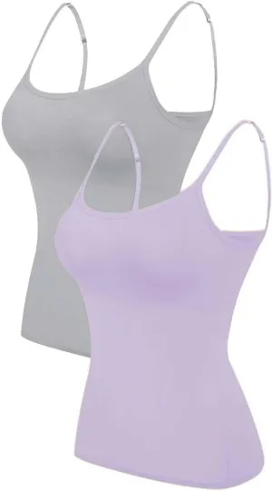 LCMTWX Built In Bra Tank Tops For Women Camisole With Frame Bra Undershirt Shelf Bra Tank Tops For Women Tank Top Women