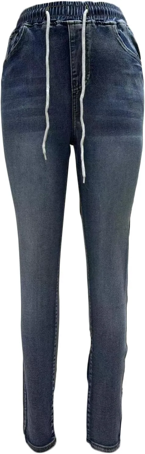 Lmdudan Women High Waisted Stretch Skinny Jeans Mid Rise Straight Leg Denim Pants 2024 Fashion Casual Streetwear with Pockets
