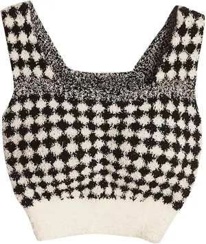 Lmdudan Women's Sherpa Fleece Bras Sexy Fuzzy Warm Padded Crop Tank Top Winter Thickened Soft Stretchy Everyday Underwear