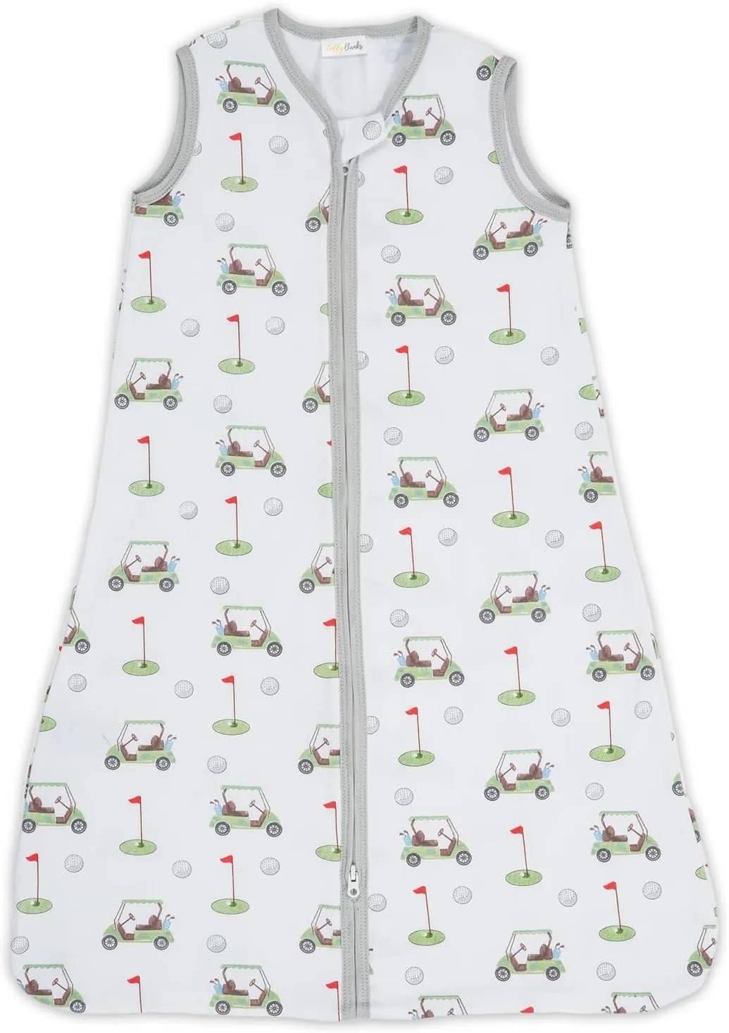 LollyBanks Sleep Sack, 100% Organic Cotton Baby Sleep Sacks 0.5 TOG, Lightweight 2-Way Zipper Baby Sack Soft, 0-6 Months Newborn Sleeper for Baby Boys and Girls (Golf Outfit)