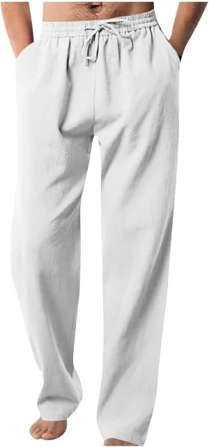 Loose Wide Leg Pant for Men Drawstring Elastic Waist Casual Yoga Long Pant 2025 Fashion Beach Y2K Straight Leg Pant