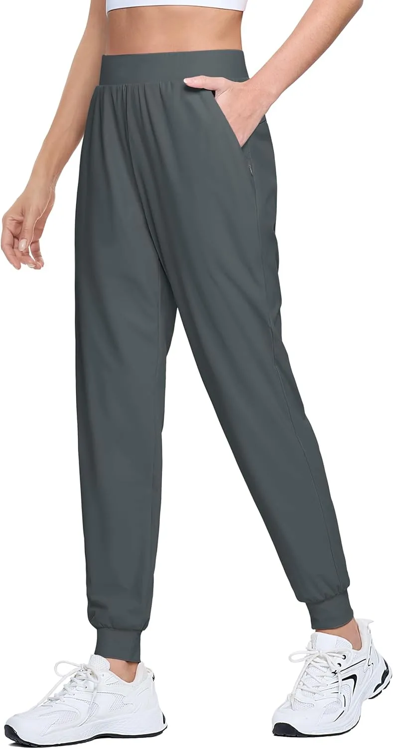 MAGCOMSEN Joggers for Women High Waisted Golf Pants Lightweight Hiking Pants Quick Dry Workout Running Athletic Joggers