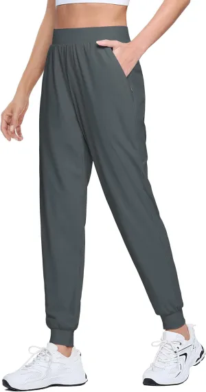 MAGCOMSEN Joggers for Women High Waisted Golf Pants Lightweight Hiking Pants Quick Dry Workout Running Athletic Joggers