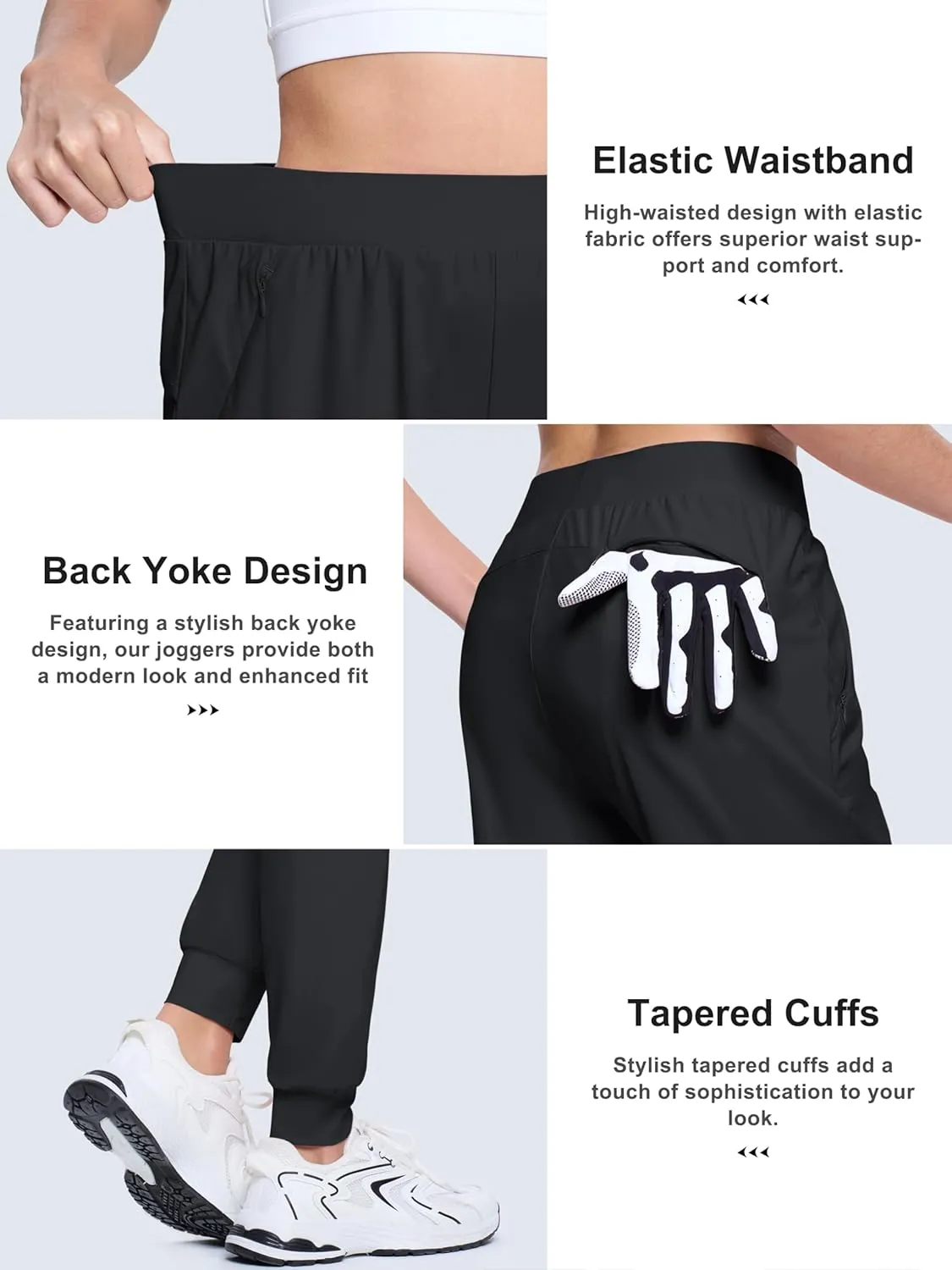 MAGCOMSEN Joggers for Women High Waisted Golf Pants Lightweight Hiking Pants Quick Dry Workout Running Athletic Joggers